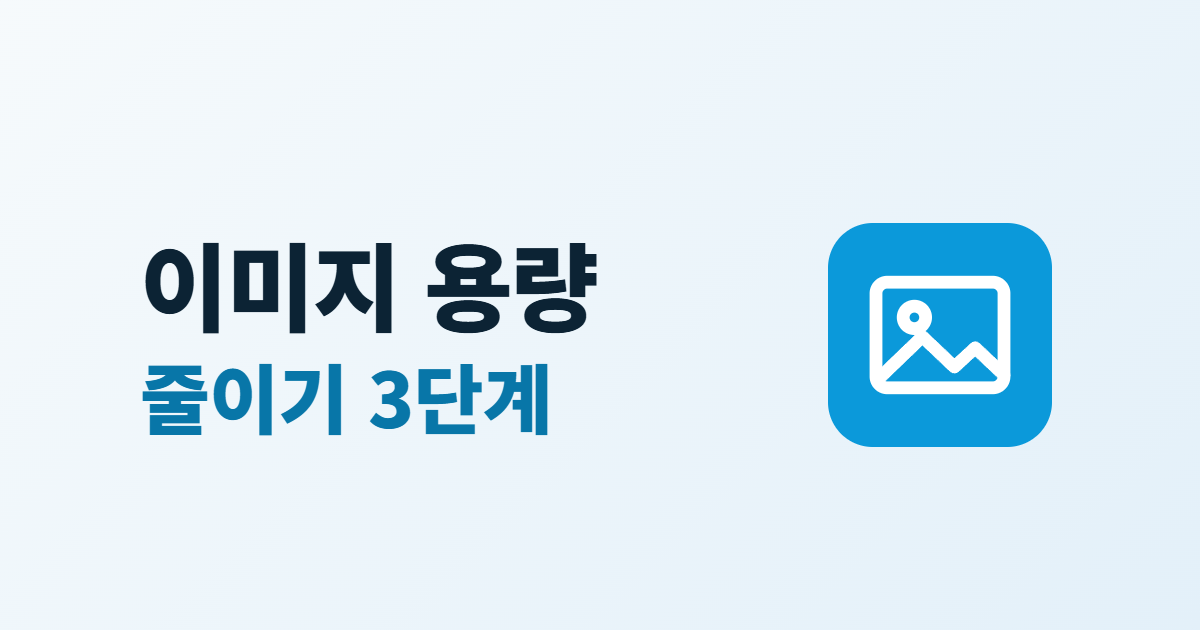 홈페이지 이미지 용량 줄이기, 형식·크기·압축 3단계